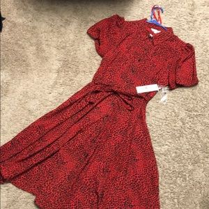 NWT red leopard print dress